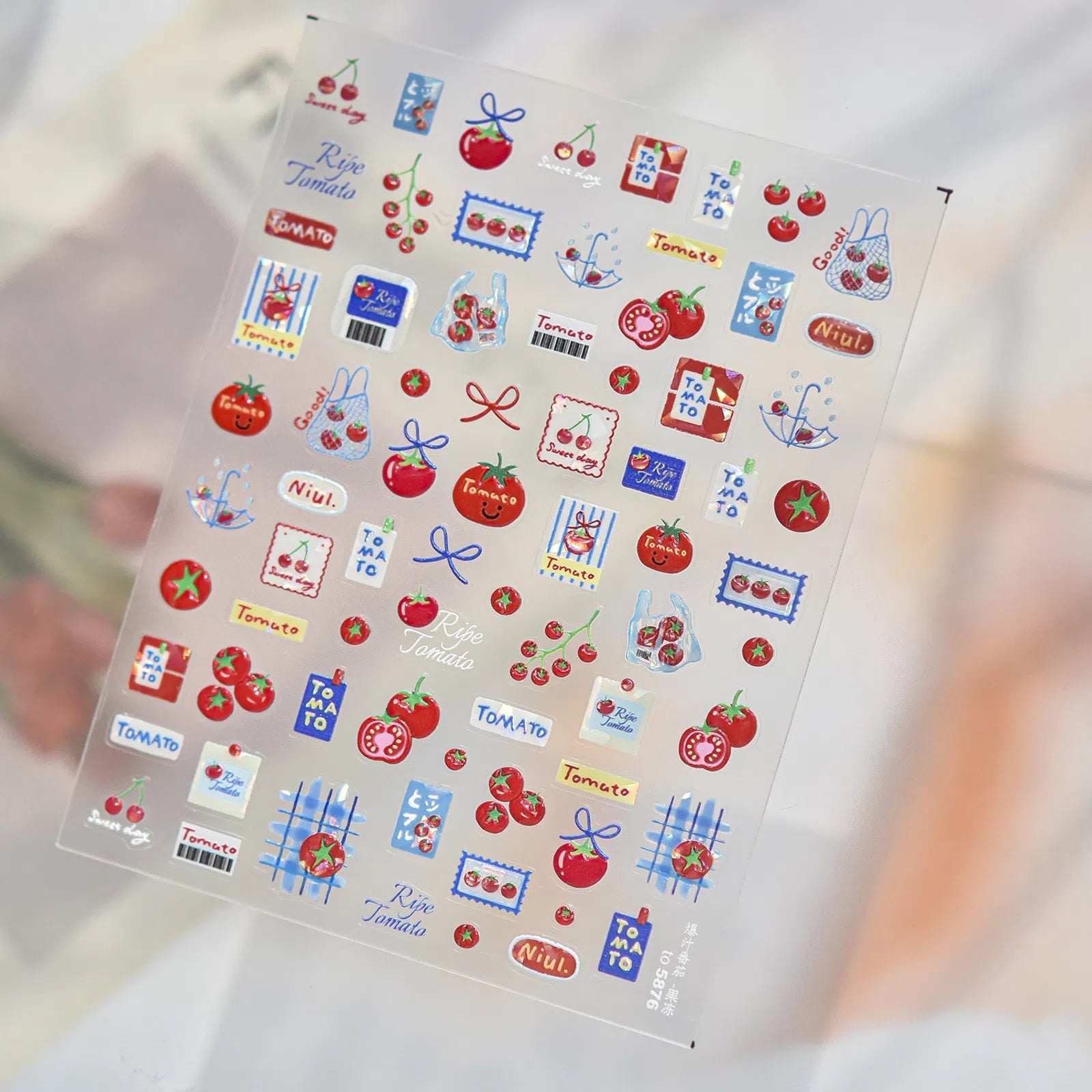 to5876 Tomato Nail Stickers variant image - Tomoni Nail Art