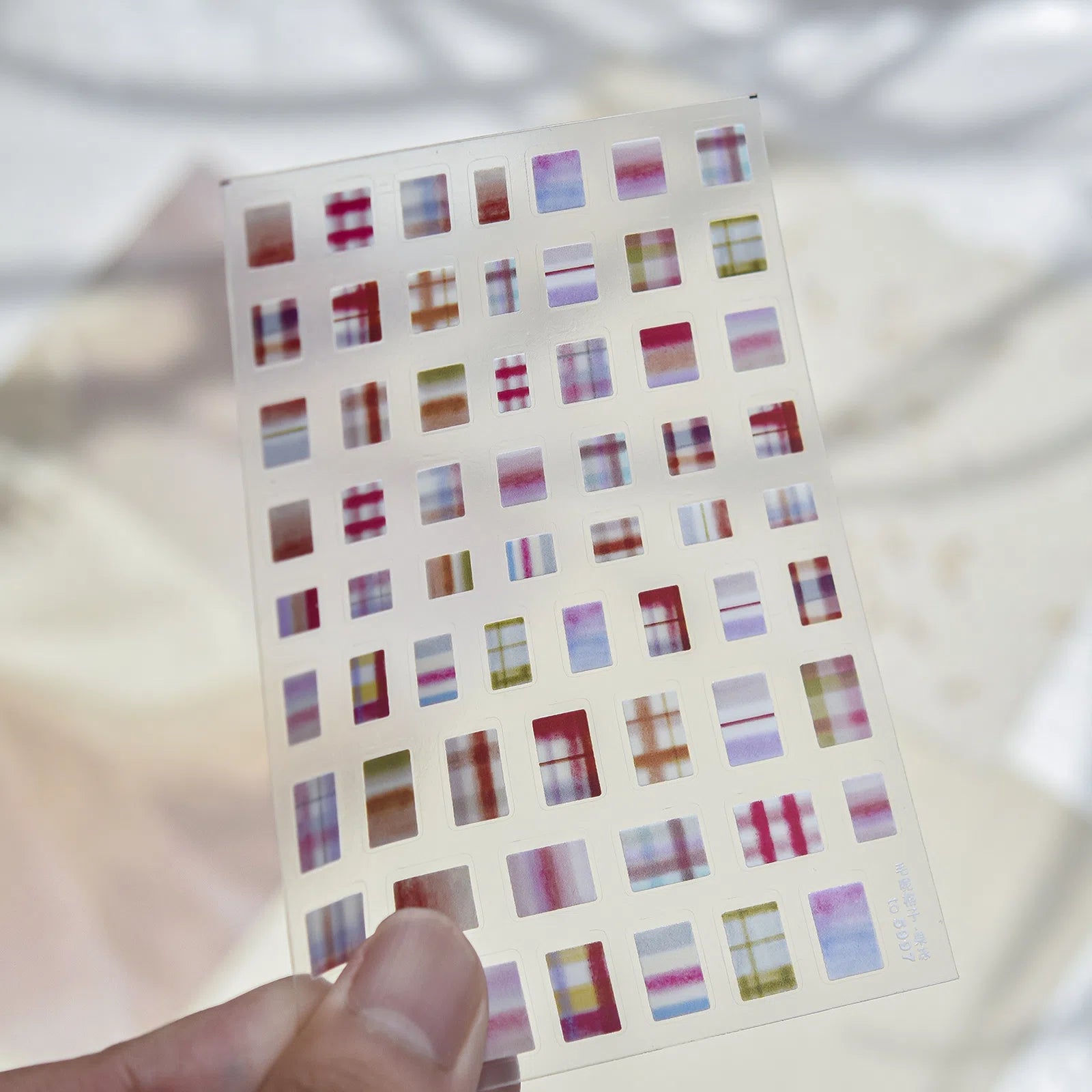 Translucent Plaid Nail Stickers | Sweet Winter Nail Art Decals - to5997 variant image