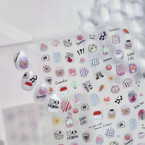 Translucent Square Nail Stickers | Cute Nail Art Decals - image 4