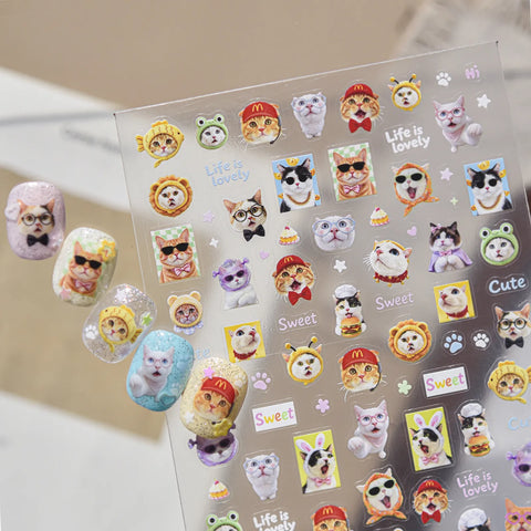 Vintage Cat Nail Stickers - nail art product image 2