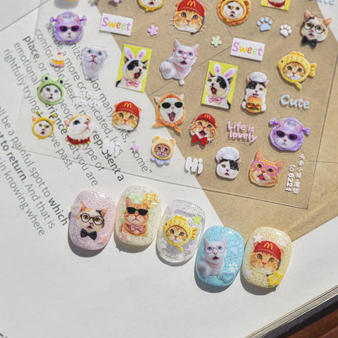 Vintage Cat Nail Stickers - nail art product image 4