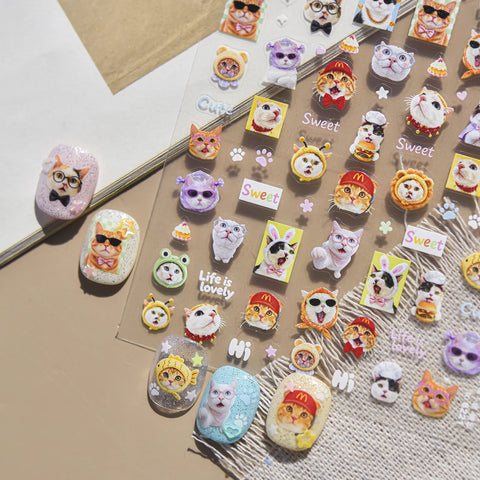 Vintage Cat Nail Stickers - nail art product image 5