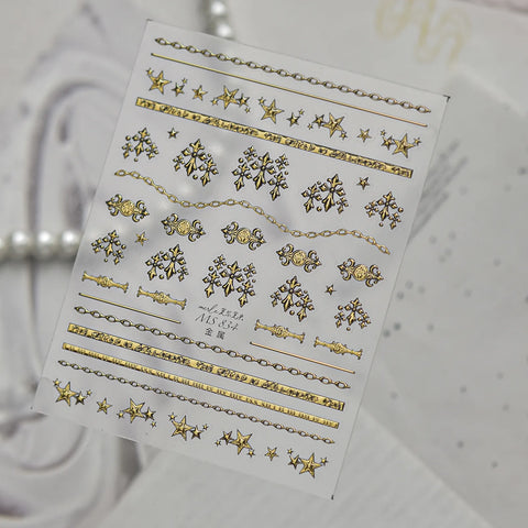MS834-gold Vintage Cross Nail Stickers variant image - Tomoni Nail Art