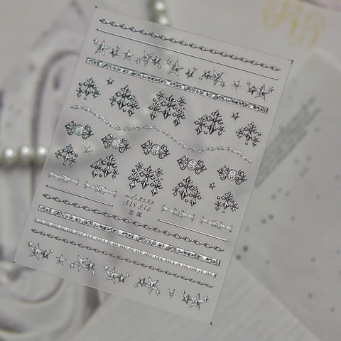 MS834-silver Vintage Cross Nail Stickers variant image - Tomoni Nail Art