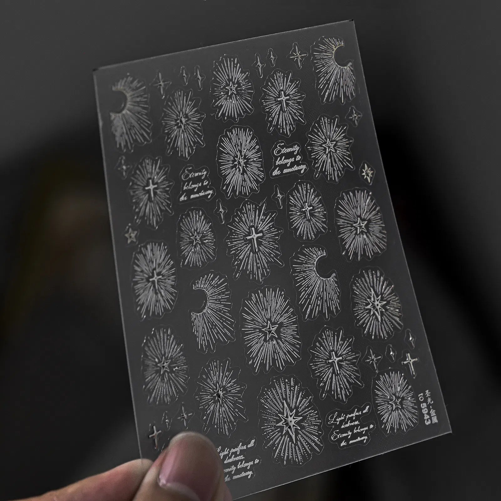 to5943-silver Vintage Cross Nail Stickers variant image - Tomoni Nail Art