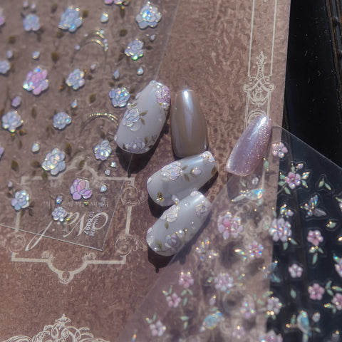 Vintage Flower Bird Nail Stickers | Chinese Style Nail Art Decals - image 5