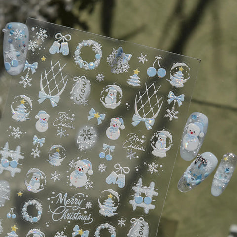 Winter Knit Hat Nail Stickers | Kawaii Winter Nail Art Decals - image 5