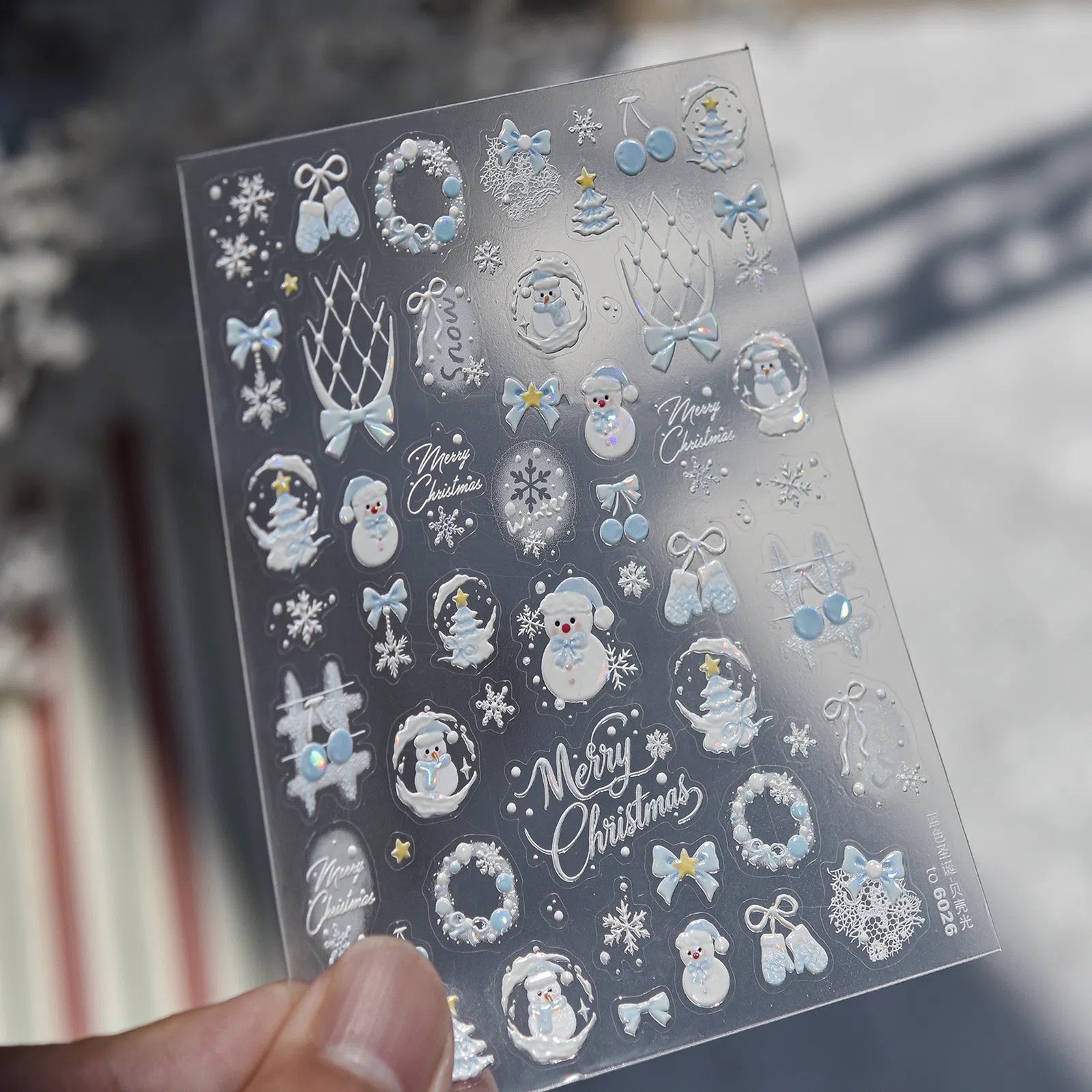 Winter Knit Hat Nail Stickers | Kawaii Winter Nail Art Decals - to6026 variant image