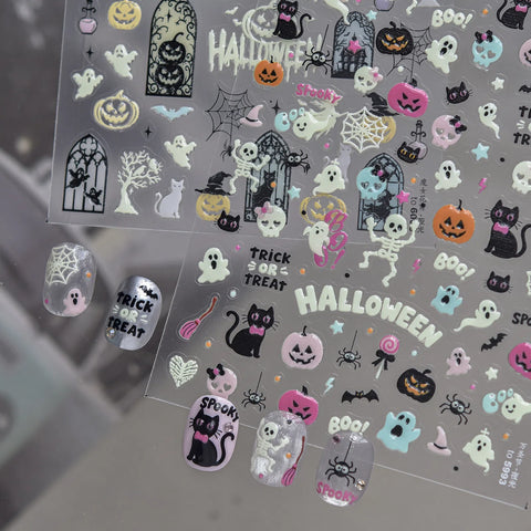 Witch Window Glow Nail Stickers | Halloween Gothic Nail Art Decals - image 2