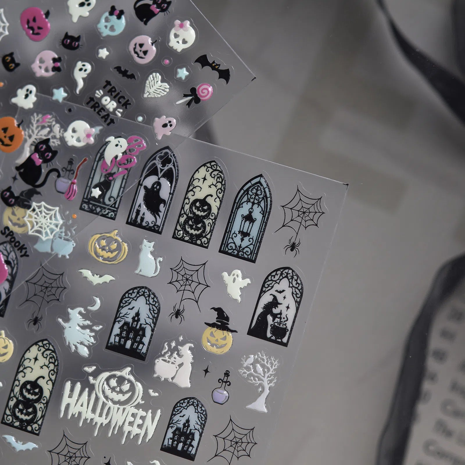 Witch Window Glow Nail Stickers | Halloween Gothic Nail Art Decals - image 3
