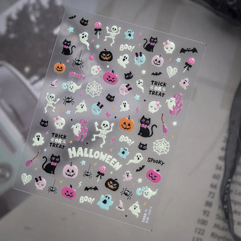 Witch Window Glow Nail Stickers | Halloween Gothic Nail Art Decals - image 5
