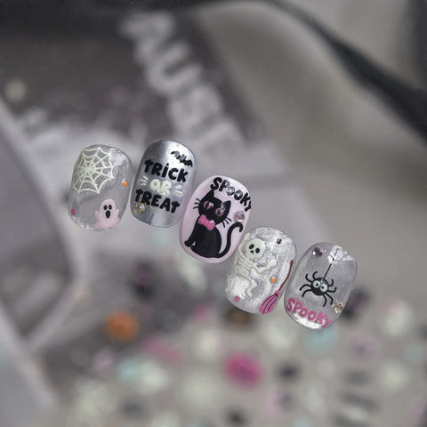 Witch Window Glow Nail Stickers | Halloween Gothic Nail Art Decals - image 6