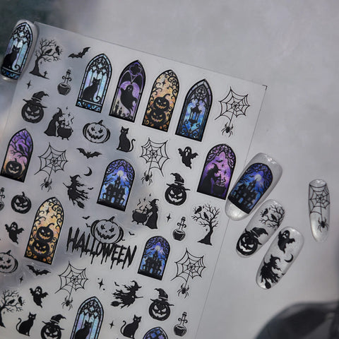 Witch Window Nail Stickers | Halloween Gothic Nail Art Decals - image 1