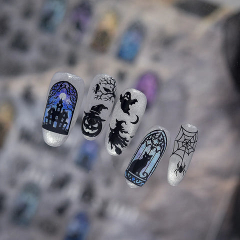 Witch Window Nail Stickers | Halloween Gothic Nail Art Decals - image 2