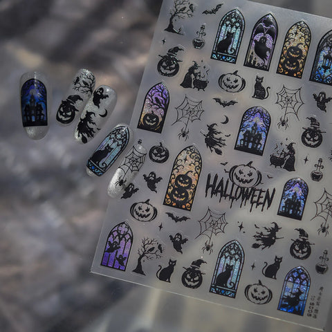 Witch Window Nail Stickers | Halloween Gothic Nail Art Decals - image 3