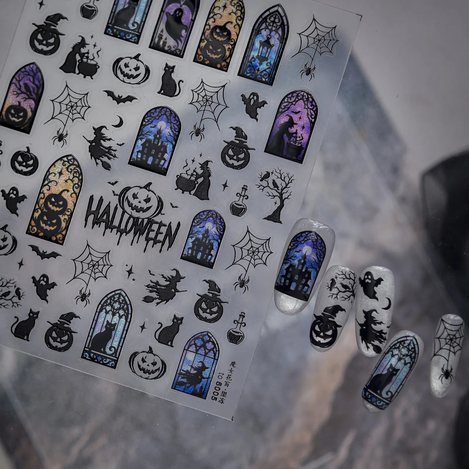 Witch Window Nail Stickers | Halloween Gothic Nail Art Decals - image 4