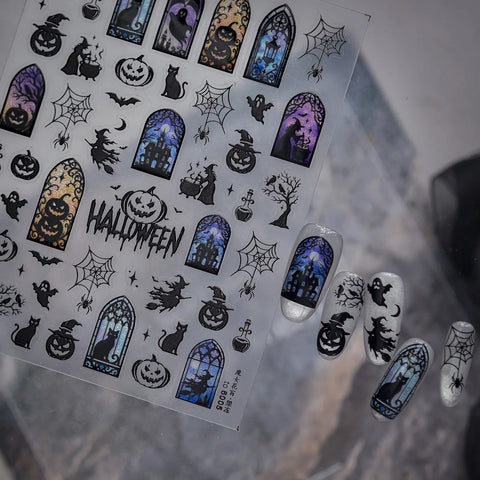 Witch Window Nail Stickers | Halloween Gothic Nail Art Decals - image 4