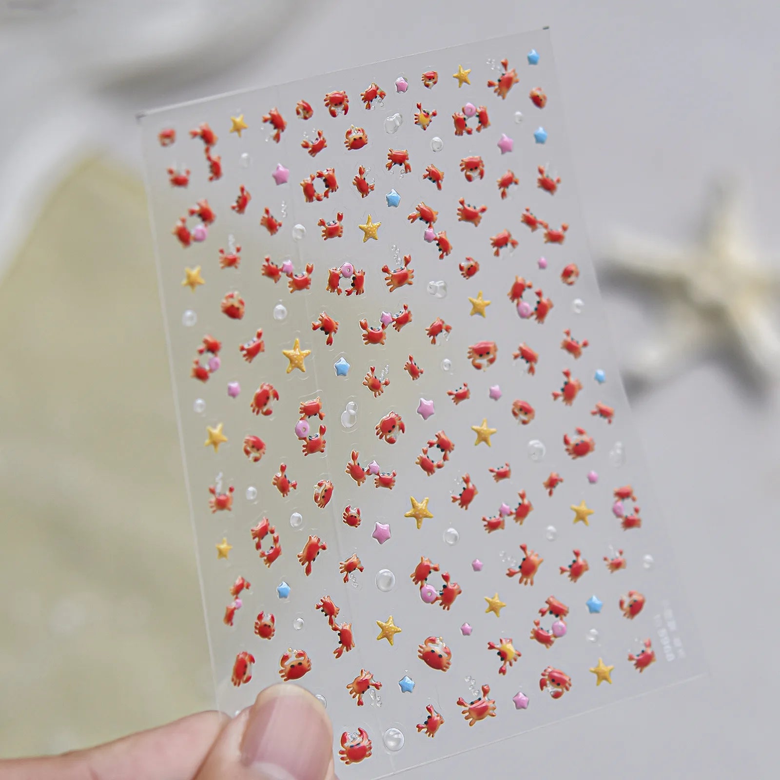 Yellow Duck & Crab Nail Stickers | Kawaii 3D Nail Art Decals - to5968 variant image