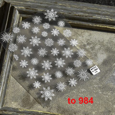 Snowflake Nail Stickers, Winter Nail Decals, Nail Design Art, DIY Nails, 5D Nails - tomoni nail art