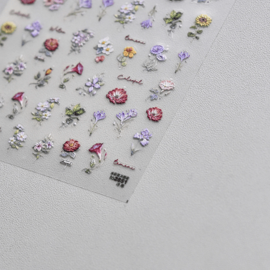 Flower Nail Stickers, Floral Nail Decals, Spring Flower Nail Sticker, Spring Nail Art, Nail Supplies, DIY Nails - Miss Fairy Nails