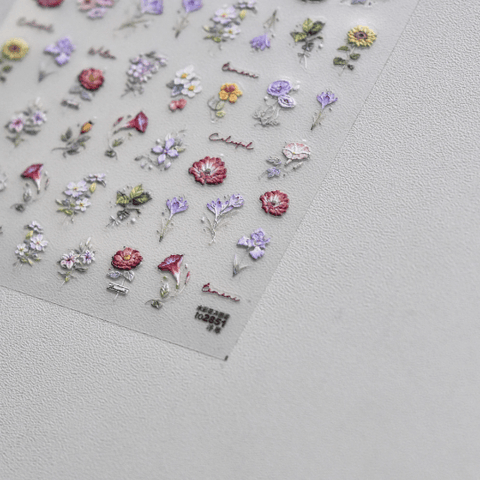 Flower Nail Stickers, Floral Nail Decals, Spring Flower Nail Sticker, Spring Nail Art, Nail Supplies, DIY Nails - Miss Fairy Nails