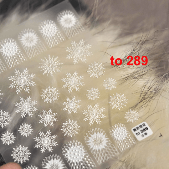 Snowflake Nail Stickers, Winter Nail Decals, Nail Design Art, DIY Nails, 5D Nails - tomoni nail art