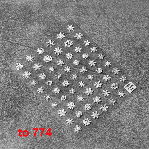 Snowflake Nail Stickers, Winter Nail Decals, Nail Design Art, DIY Nails, 5D Nails - tomoni nail art