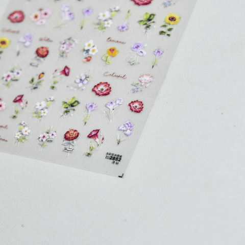 Flower Nail Stickers, Floral Nail Decals, Spring Flower Nail Sticker, Spring Nail Art, Nail Supplies, DIY Nails - Miss Fairy Nails