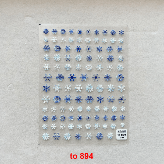 Snowflake Nail Stickers, Winter Nail Decals, Nail Design Art, DIY Nails, 5D Nails - tomoni nail art