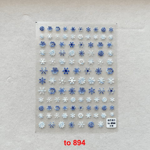 Snowflake Nail Stickers, Winter Nail Decals, Nail Design Art, DIY Nails, 5D Nails - tomoni nail art