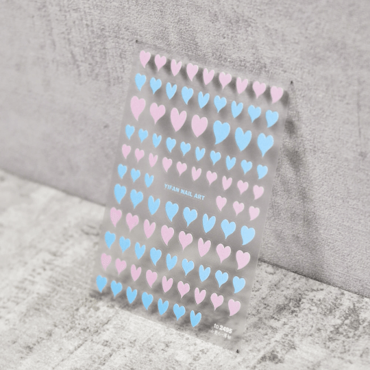Heart Nail Stickers, Heart Nail Decals, Heart Nail Art, Nail Decal Art, 3D Nail Stickers, DIY Nails - Miss Fairy Nails