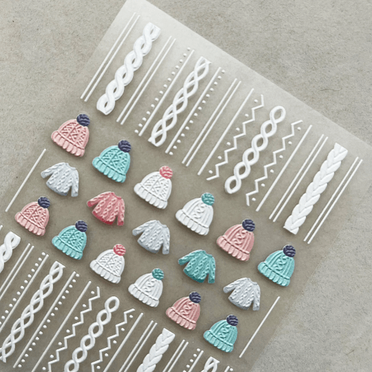 winter hat nail sticker