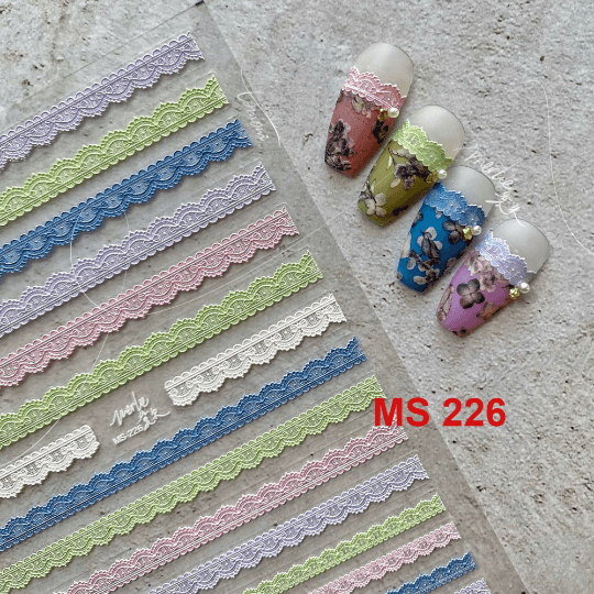 Lace Nail stickers, 5D Embossed Lace Nail Decals, Lace Nail Wraps, Nail Designer Art, Nail Decal Art, DIY Nails - Miss Fairy Nails