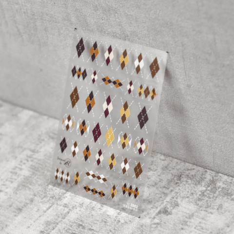 Rhombus Grid Nail Stickers, Grid Nail Stickers, Winter Nail Decals, Nail Decal Art, DIY Nails, 1 Sheet - Miss Fairy Nails
