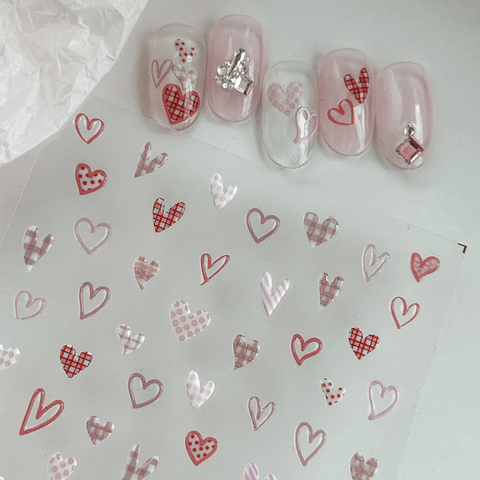 Heart Nail Stickers, Jelly Style Heart Nail Art, Heart Nail Decals, Kawaii Heart Nail Design, 3D Nail Stickers, DIY Nails - Miss Fairy Nails