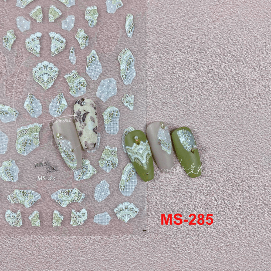Lace Pattern Nail Stickers, Nail Art Stickers, Nail Decal, Lace Nail Designs, 3D Nail Stickers, DIY Nails - Miss Fairy Nails