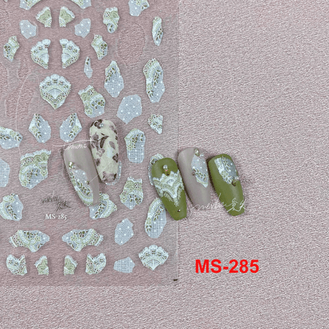 Lace Pattern Nail Stickers, Nail Art Stickers, Nail Decal, Lace Nail Designs, 3D Nail Stickers, DIY Nails - Miss Fairy Nails