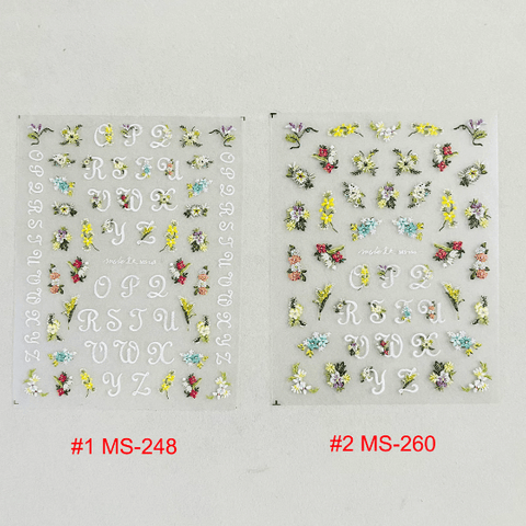 flower and letternail decal