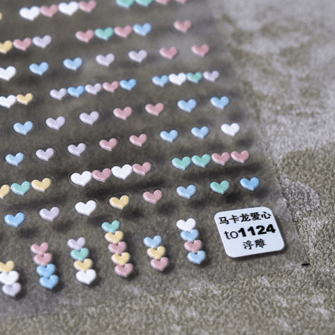 Heart Nail Stickers, Kawaii Nail Decals, Nail Art Decal, 5D Embossed, DIY Nails, Cute Nail Stickers, - Miss Fairy Nails