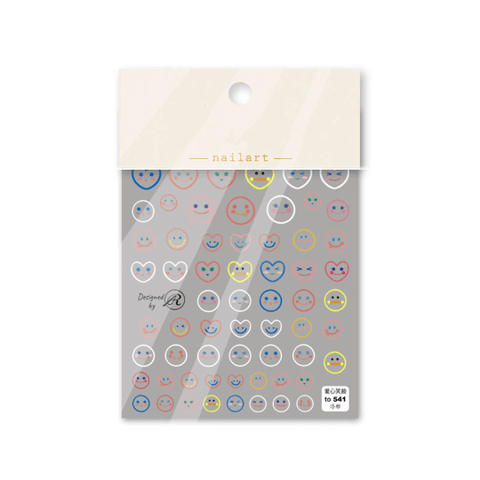Smiling Face Nail Stickers, Heart Nail Art Decal, Cute Nail Stickers, Kawaii Nail Stickers, 5D Embossed, DIY Nails - Miss Fairy Nails