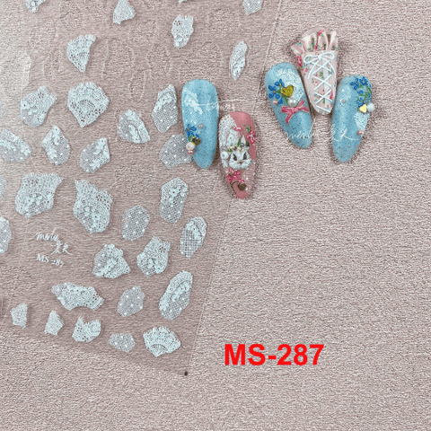 Lace Pattern Nail Stickers, Nail Art Stickers, Nail Decal, Lace Nail Designs, 3D Nail Stickers, DIY Nails - Miss Fairy Nails