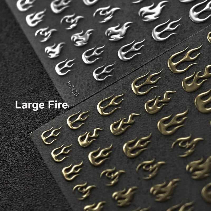 gold fire nail stickers