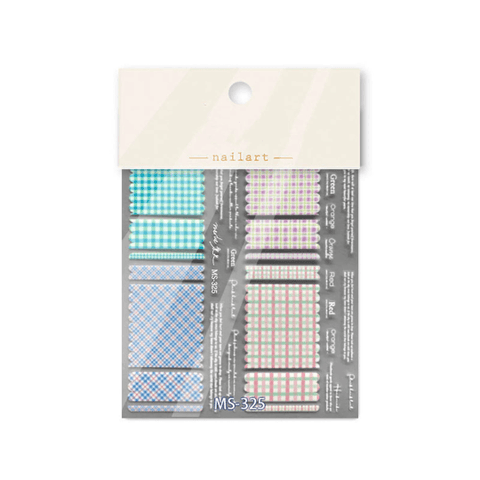 Grid Pattern Nail Stickers, Grid Nail Wraps, Spring Nail Decals, Spring Nail Designs, Manicure Stickers, Nail Decal Art - Miss Fairy Nails