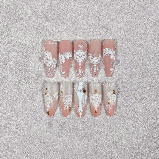 Lace Pattern Nail Stickers, Nail Art Stickers, Nail Decal, Lace Nail Designs, 3D Nail Stickers, DIY Nails - Miss Fairy Nails