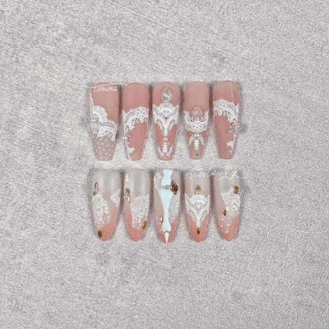 Lace Pattern Nail Stickers, Nail Art Stickers, Nail Decal, Lace Nail Designs, 3D Nail Stickers, DIY Nails - Miss Fairy Nails