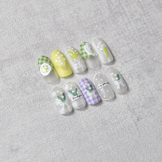Lily of the Valley Nail Stickers, Flower Nail Stickers, Flower Nail Decals, Spring Nail Stickers, Flower Nail Art, 5D Embossed, DIY Nails - Miss Fairy Nails