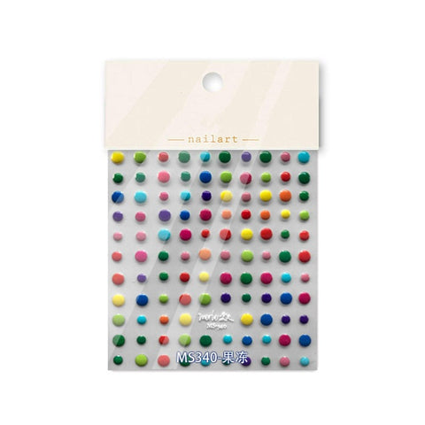 Jelly Style Nail Stickers, Colorful Dots Nail Decals, Colorful Alphabet Nail Decals, Letters Nail Stickers, DIY Nails - Miss Fairy Nails