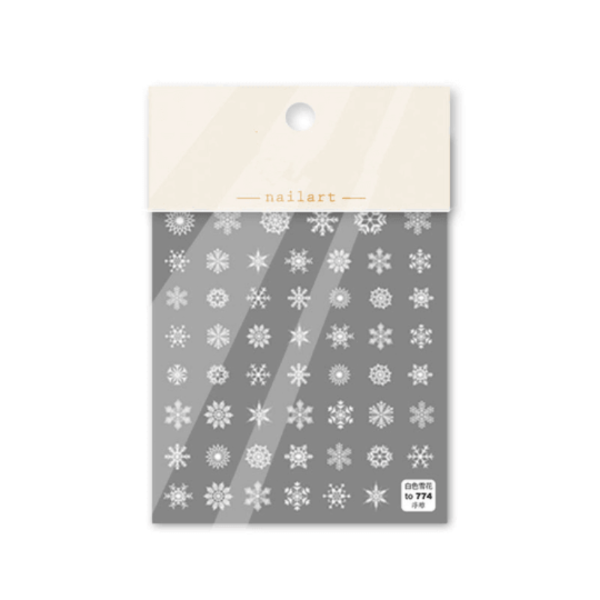 white snow nail sticker