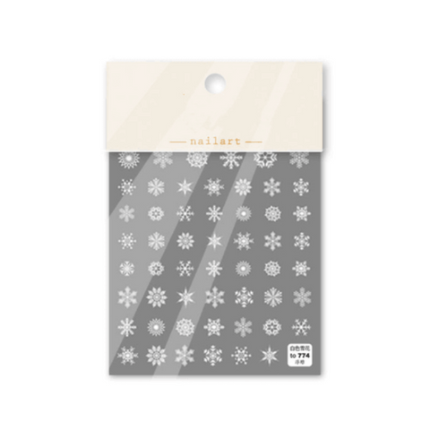 white snow nail sticker