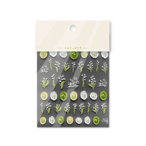 Lily of the Valley Nail Stickers, Flower Nail Stickers, Flower Nail Decals, Spring Nail Stickers, Flower Nail Art, 5D Embossed, DIY Nails - Miss Fairy Nails